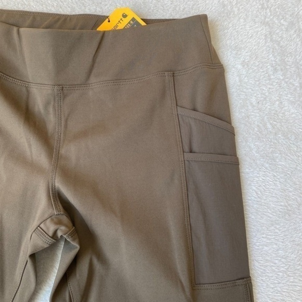 Carhartt Force Utility Leggings Women Size MT Green Fitted Flex Zip Pocket NWT - Picture 5 of 13